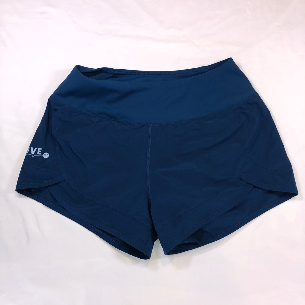 Tough Mode Womens Teal Blue Athletic Running Shorts Zipper Pocket Size XS